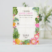 Carte de table de mariage hawaïen Luau Plage Rusti (Debout devant)