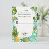 Carte de table de mariage hawaïen Luau Rustique Pl (Debout devant)