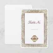 Carte de table de mariage Indien Rouge (Devant / Derrière)