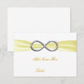Carte de Table de Mariage Infini Jaune (Devant / Derrière)