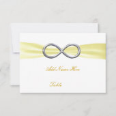 Carte de table de mariage Infinity jaune (Devant)