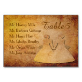 Carte de table de Mariage lesbien de texture vinta (Dos)