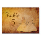 Carte de table de Mariage lesbien de texture vinta (Devant)