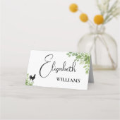 Carte de Table de Mariage Menu Poulet Feuilles de (Devant)