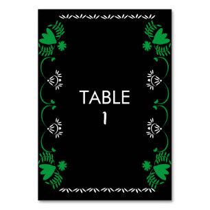 Carte de table de mariage mexicaine florale Papel