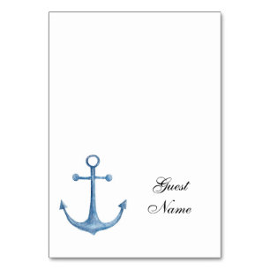 Carte de table de mariage nautique Nom de table de