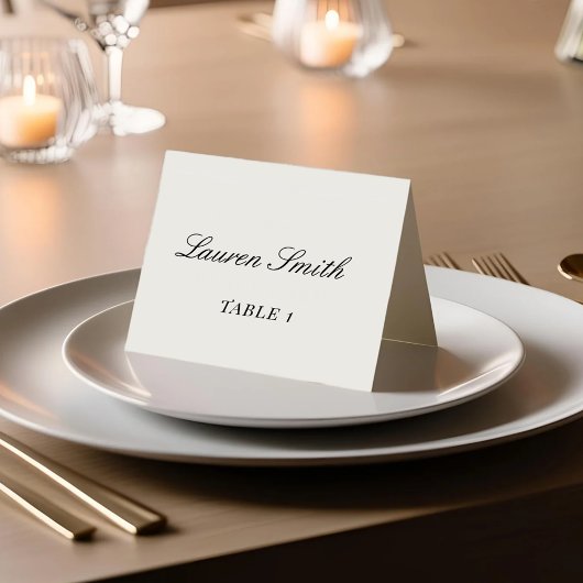 Carte de table de mariage neutre moderne