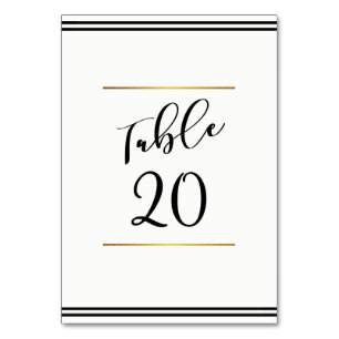 Carte de table de mariage noir et blanc