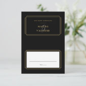 Carte de table de mariage noir et or Classic Deco (Debout devant)