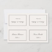 Carte de table de mariage noire et crème à l'ancie (Devant)