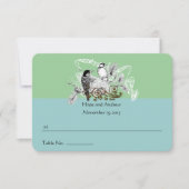 Carte de table de mariage Oiseaux de l'amour Vinta (Devant)