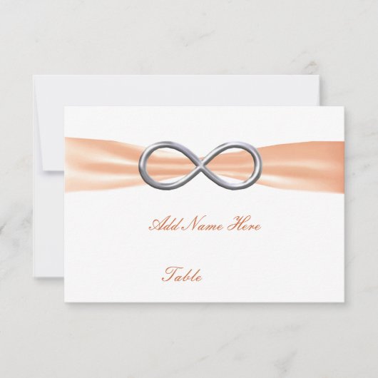 Carte de table de mariage Orange Infinity (Devant)