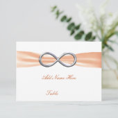 Carte de table de mariage Orange Infinity (Debout devant)