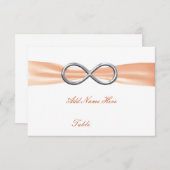 Carte de table de mariage Orange Infinity (Devant / Derrière)