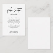 Carte de table de mariage Palo Santo (Devant / Derrière)