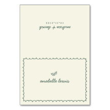 Carte de table de mariage personnalisable avec nom