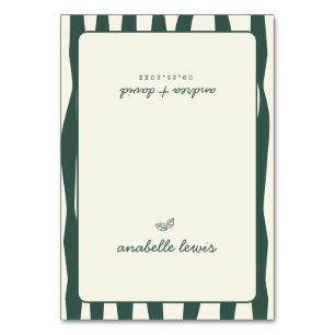 Carte de table de mariage personnalisée avec rayur