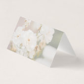 Carte de Table de Mariage Photo de Roses Blanches (Back)