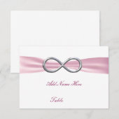 Carte de table de mariage Pink Infinity (Devant / Derrière)