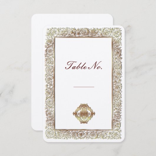 Carte de table de mariage Red Indian (Devant / Derrière)