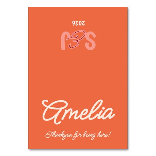 Carte de table de mariage rétro coucher de soleil (Par défaut)
