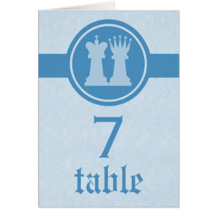 Carte de table de mariage Roi et Reine d'échecs, B