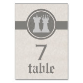 Carte de Table de Mariage Roi et Reine d'Échecs, G (Dos)