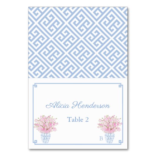 Carte de Table de Mariage Rose et Bleu Chic Prépa (Par défaut)