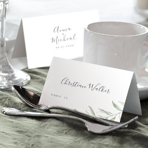 Carte de table de mariage rustique avec un minimum