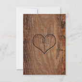 Carte de table de mariage rustique cœur sculpté ar (Devant)