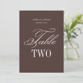 Carte de table de mariage thème Marron Espresso (Debout devant)