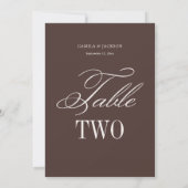 Carte de table de mariage thème Marron Espresso (Dos)