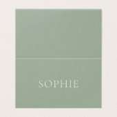 Carte de table de mariage vert sauge (Outside Unfolded)