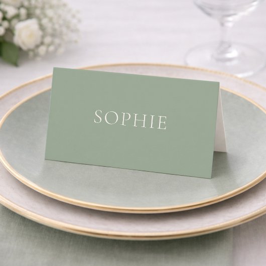 Carte de table de mariage vert sauge