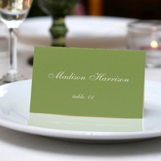 Carte de table de mariage vert sauge DIY