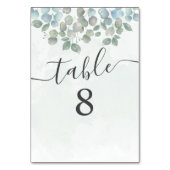 Carte de table de mariage vert sauge Eucalyptus (Dos)