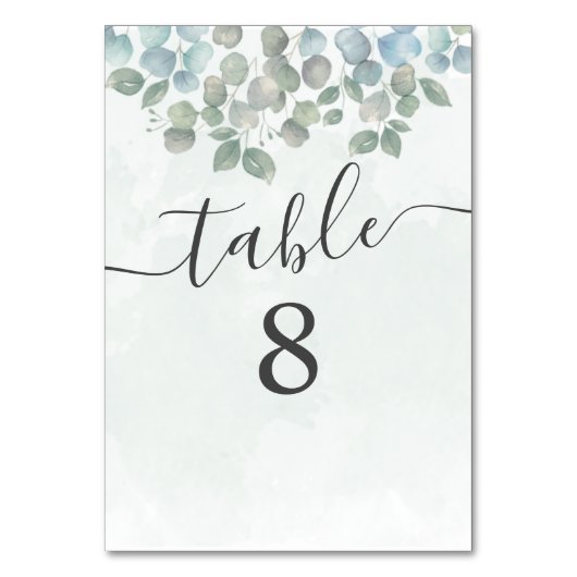 Carte de table de mariage vert sauge Eucalyptus (Par défaut)
