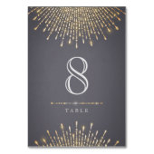 Carte de table de mariage vintage art déco en or g (Dos)