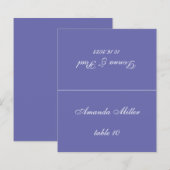 Carte de table de mariage violet avec nom de l'inv (Devant / Derrière)