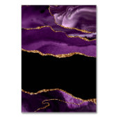 Carte de table de mariage violet et or (Dos)