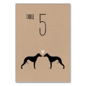 Carte de table de mariage Whippet Silhouettes (Dos)