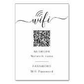 Carte de table de mot de passe Wifi Noir & Blanc (Dos)