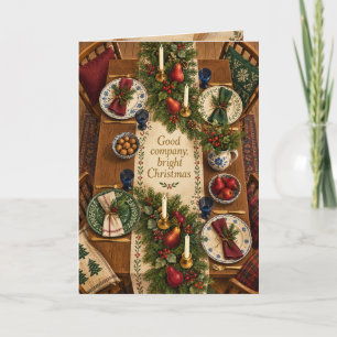 Carte de table de Noël festive avec bonne compagni