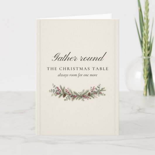 Carte de table de Noël Rassemblement (Devant)