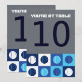 Carte de table de numéro de Bar Mitzvah de BASEBAL (Devant / Derrière)