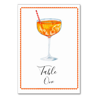 Carte de table de numéro de Spritz Aperol