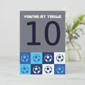 Carte de table de numéro pour Bar Mitzvah de footb (Debout devant)