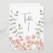 Carte de table de pêche et d'aquarelle verte (Devant / Derrière)