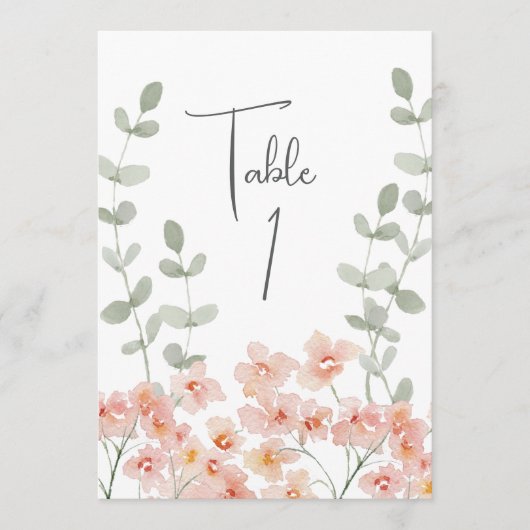 Carte de table de pêche et d'aquarelle verte (Devant)