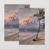 Carte de table de plage tropicale (Devant / Derrière)
